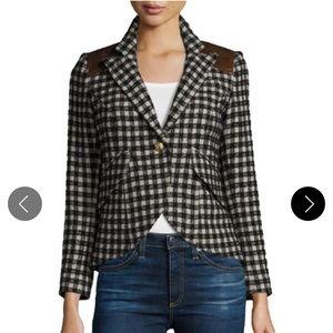 Smythe Check Blazer with Leather accent